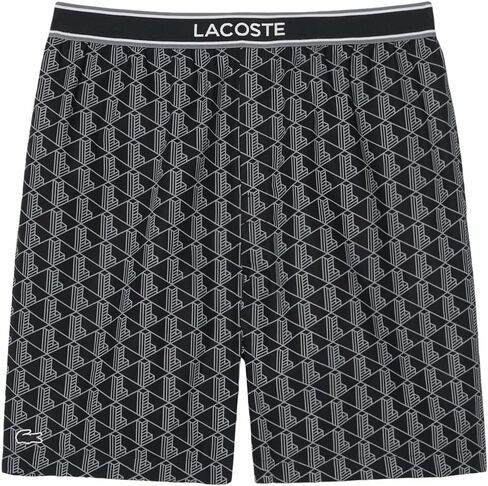 Lacoste Men's Monogram Print Poplin Pajama Shorts in Saudi Arabia