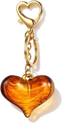 Amber Bow Bag Charms Cute Heart Key Chains Bow Purse Charms for Handbags,Keychain Gifts for Women in Saudi Arabia