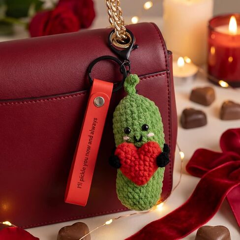 Pickle Bag Charm Gift for Valentine’s Day, Anxiety Relief, Friends, Boyfriend & Backpack Keychain Accessory in Saudi Arabia