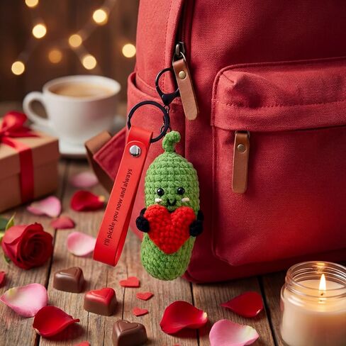 Pickle Bag Charm Gift for Valentine’s Day, Anxiety Relief, Friends, Boyfriend & Backpack Keychain Accessory in Saudi Arabia