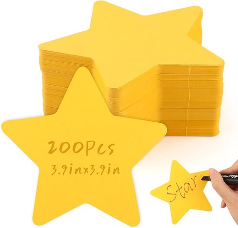 200 Pcs 4 Inch Yellow Star Cutouts,Yellow Double Sided Die-Cut Paper Stars for Classroom Bulletin Boards Decoration,DIY Kids Crafts,Name Tags,Party Wall Decor in Saudi Arabia