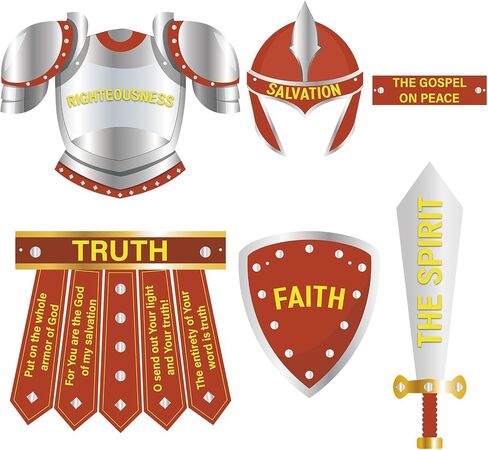 12 Sets Armor of God Costume Craft Kit Armor of God Cutouts Christian Bible Sunday School and Religious Classroom Decor for School Classroom Church Activity Party Favor Decorations in Saudi Arabia