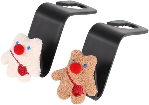 2 Pack Car Back Seat Headrest Hooks, Cute Red Nose Cartoon Figure Back Seat Hanger for Purses and Bags, Space-Saving for Car Interior Accessories in Saudi Arabia