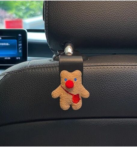 2 Pack Car Back Seat Headrest Hooks, Cute Red Nose Cartoon Figure Back Seat Hanger for Purses and Bags, Space-Saving for Car Interior Accessories in Saudi Arabia