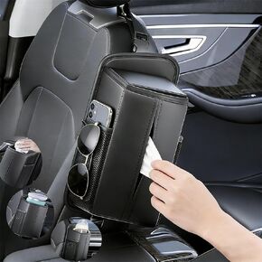 Car Tissue Holder, Multi-Purpose Car Storage Organizer, Fits Large Tissue Box, Side Pockets for Phone, Waterproof, Universal Fit for Vehicle Seat Side Back and Front in Kuwait