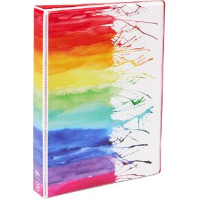 Avery Mini 3 Ring Binder, Holds 5.5" x 8.5" Paper, 1" Round Rings, 175-Sheet Capacity, 1.4 Inch Wide Spine, Watercolor Rainbow Design, Great for Home, Office, School Supplies, and More (18713) in Kuwait