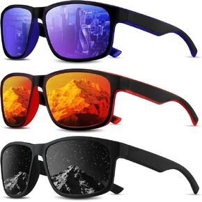 نظارات شمسية مستقطبة مربعة للرجال والنساء، نظارات شمسية للرجال حماية من الأشعة فوق البنفسجية مع إطار خفيف الوزن in Kuwait