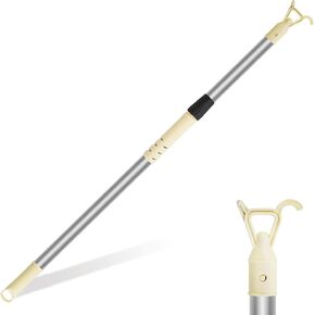 عمود تصغير قابل للتعديل مقاس 55-100 بوصة مع خطاف لستائر النوافذ المناور - قضيب شد طويل للغاية للستائر وظلال النوافذ، عصا سحب ستارة من الفولاذ المقاوم للصدأ in Kuwait