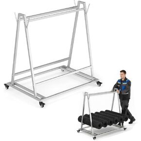Floor Wash Rack and Mat Transporter with Casters, Mat Wash and Transport Cart 40'' x 28'' x 42'', Silver Steel Rolling Storage Rack, Fit for Industrial Drainage Mats and Commercial Floor Mat in Kuwait