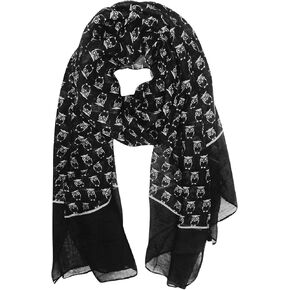 Peach Couture Summer Lightweight Soft Animal Bird Owl Printed Sheer Scarf Shawl in Kuwait