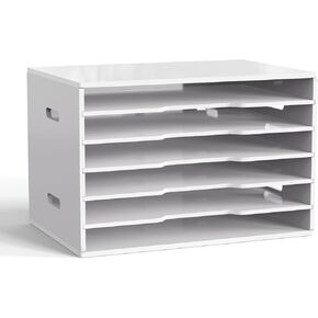 SANFURNEY Construction Paper Organizer, 12" x 18" Paper Organizer Storage 6-Tiers Scrapbook Papers Organizers for Home and Classroom, Office Multi-Functional Storage Rack in Kuwait