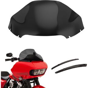 13" Motorcycle Windshield+2PCS Windscreen Side Trim, Wave Wind Spliter, Fit for Harley Davidson Dual Light Glide for Road Glide FLTR FLTRX 2015-2023, Road Glide Special FLTRXS 2015-2020 Black in Kuwait