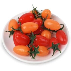 Artificial Cherry Tomatoes Simulation Red Yellow Cherry Tomatoes Decorations Fake Fruit Model Home House Kitchen Party Decoration 20PCS in Kuwait