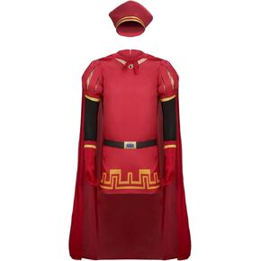 Men Costume Hat Outfits Red Cloak Top Robe Cape Headwear Halloween Cosplay Fancy Dress Clothes Full Set in Saudi Arabia