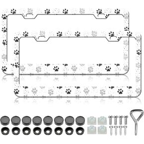 HCSS White Daisy License Plate Frames - 2 Pack Beautiful Flower License Plate Holder, Aluminum Metal Rust-Proof Waterproof Car Decorative Tag Frame for Standard US 12x6 Inch in Saudi Arabia