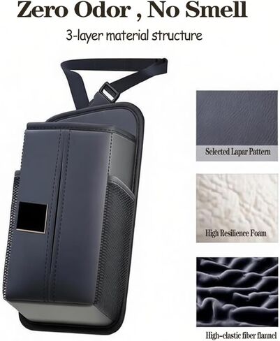 Car Tissue Holder, Multi-Purpose Car Storage Organizer, Fits Large Tissue Box, Side Pockets for Phone, Waterproof, Universal Fit for Vehicle Seat Side Back and Front in Kuwait