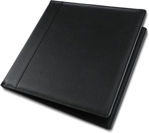 غلاف دفتر شيكات جلدي مقاس 9 1/2 × 9 بوصة دفتر شيكات الأعمال، 3 في كل صفحة، مجلد شيكات تنفيذي أسود للأعمال المصرفية الشخصية in Kuwait