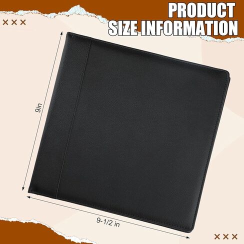 غلاف دفتر شيكات جلدي مقاس 9 1/2 × 9 بوصة دفتر شيكات الأعمال، 3 في كل صفحة، مجلد شيكات تنفيذي أسود للأعمال المصرفية الشخصية in Kuwait