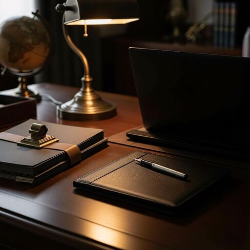 غلاف دفتر شيكات جلدي مقاس 9 1/2 × 9 بوصة دفتر شيكات الأعمال، 3 في كل صفحة، مجلد شيكات تنفيذي أسود للأعمال المصرفية الشخصية in Kuwait