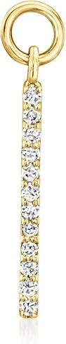 Pure Collection by Ross-Simons Diamond Single Bar Hoop Charm in 14kt Yellow Gold in Saudi Arabia