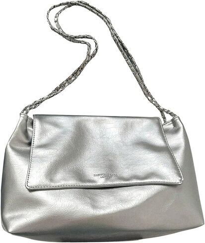SweatyRocks Women's Sparkly Silver Hobo Bags Metallic PU Leather Shoulder Bags in Saudi Arabia