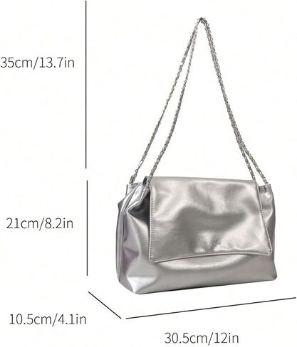 SweatyRocks Women's Sparkly Silver Hobo Bags Metallic PU Leather Shoulder Bags in Saudi Arabia