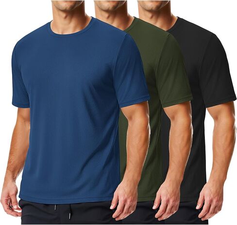 COOFANDY 3 Pack: Men’s Short Sleeve BreathableT-Shirts – Moisture Wicking Athletic Workout Gym Fitness Casual Tees in Saudi Arabia