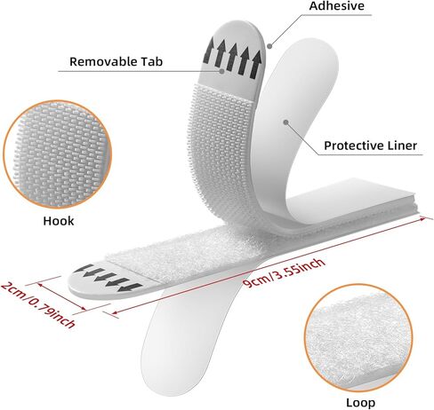 شرائط تعليق الصور شديدة التحمل، 20 زوجًا (40 شريطًا) لاصقة خالية من التلف للتعليق على الحائط لإطارات الصور وفنون الحائط والديكورات، لا حاجة إلى أظافر أو أدوات، إزالة نظيفة للأسطح الملساء in Kuwait