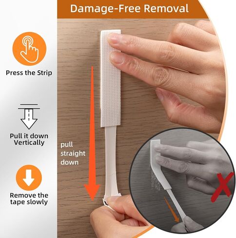 شرائط تعليق الصور شديدة التحمل، 20 زوجًا (40 شريطًا) لاصقة خالية من التلف للتعليق على الحائط لإطارات الصور وفنون الحائط والديكورات، لا حاجة إلى أظافر أو أدوات، إزالة نظيفة للأسطح الملساء in Kuwait