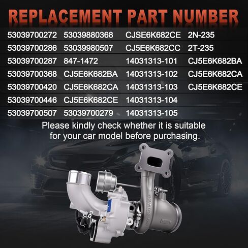 53039700286 K03 شاحن توربيني متوافق مع 2013-2016 فورد فوكس فيوجن توروس إسكيب لينكولن MKZ MKC 2.0L استبدال 53039700272 53039700287 53039700368 in Kuwait