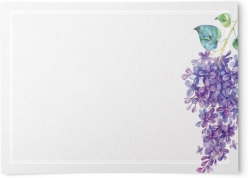 Floral Lilac Note Cards, Thick Heavy Cardstock A6, 4 x 6 inches, The Gift Collection, Set of 48 in Kuwait
