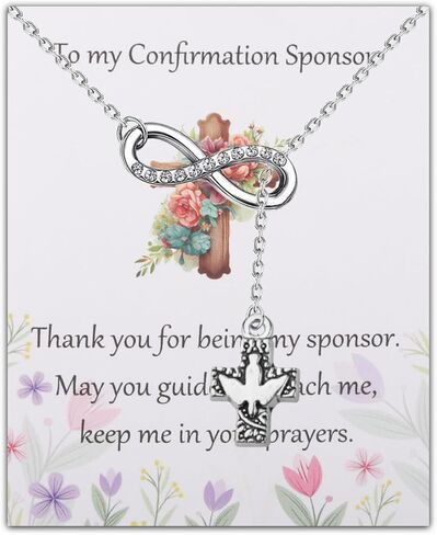 PLITI Holy Spirit Dove Gift Sponsor Appreciation Gift To My Confirmation Sponsor Cross Dove Y Lariat Necklace For Women in Saudi Arabia