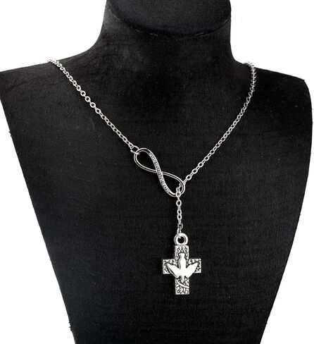 PLITI Holy Spirit Dove Gift Sponsor Appreciation Gift To My Confirmation Sponsor Cross Dove Y Lariat Necklace For Women in Saudi Arabia