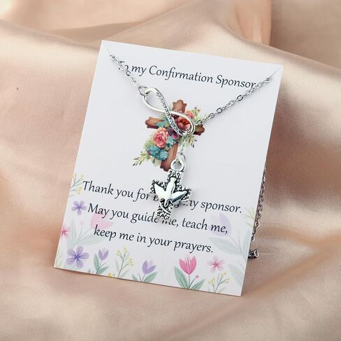 PLITI Holy Spirit Dove Gift Sponsor Appreciation Gift To My Confirmation Sponsor Cross Dove Y Lariat Necklace For Women in Saudi Arabia