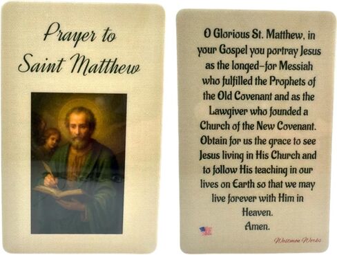 Westmon Works St Matthew Medal Set Italian Medallion Laminated Made in the USA Holy Card, Pack of 5 in Saudi Arabia