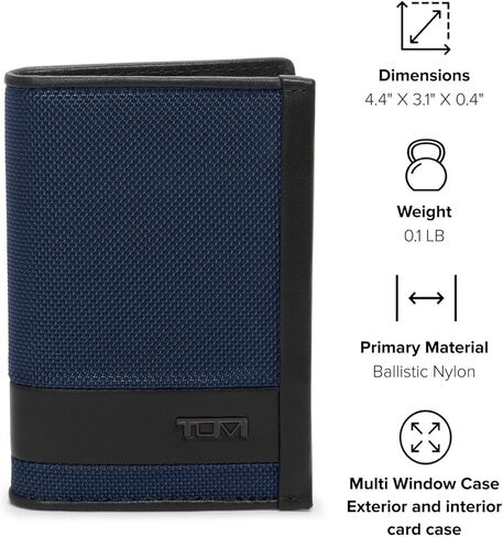 TUMI - Alpha Multi Window Card Case - Slim Profile Men's Wallet With ID Windows - Navy in Saudi Arabia