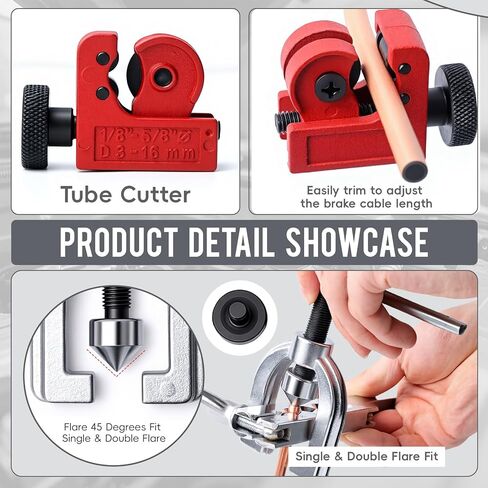 25FT 3/16 '' أحدث مجموعة خط الفرامل المطلية بالنحاس مع 16 تركيبًا و4 تركيبات خط الفرامل + أنبوب بندر + مجموعة أدوات حرق مزدوجة ومفردة لمعظم أنظمة الكبح الهيدروليكية in Kuwait