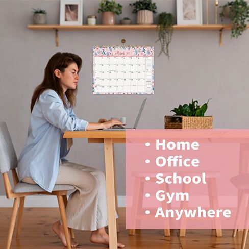 التقويم 2026-2027 - تقويم الحائط 2026-2027، يوليو 2026 - ديسمبر 2027، 11.6 بوصة × 14.8 بوصة، تقويم حائط لمدة 18 شهرًا مع ربط مزدوج السلك، تواريخ جوليان، المهام والملاحظات، ورق سميك، مثالي للتنظيم - الأزهار in Kuwait