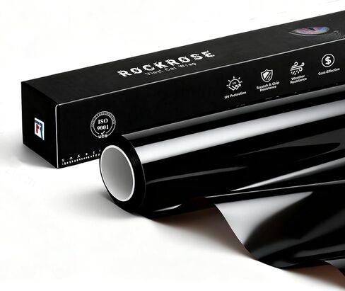 RockRose Ultra-Gloss Red Vinyl Wrap, Anti-Wrinkle, Air Release Automotive Bubble Wrap, Self Adhesive Car Vinyl Sticker DIY Decals for Exterior and Interior 1FT x 5FT in Kuwait