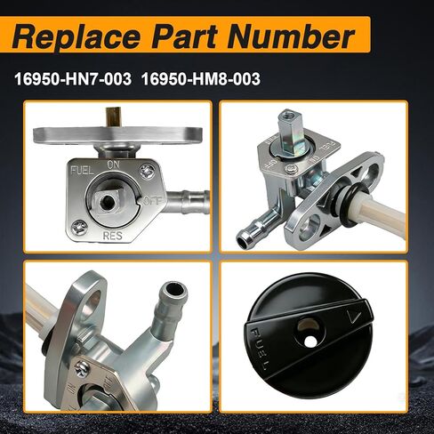 صمام الوقود FUSCH Petcock مع رافعة متوافق مع Honda Rancher 350 400 420 Foreman 400 450 500 Recon 250 Rubicon 500 TRX250 TRX350 TRX400 TRX420 TRX450 TRX500 استبدال #16950-HN7-003 16950-HM8-003 in Kuwait