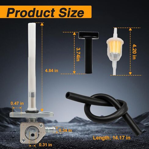 صمام الوقود FUSCH Petcock مع رافعة متوافق مع Honda Rancher 350 400 420 Foreman 400 450 500 Recon 250 Rubicon 500 TRX250 TRX350 TRX400 TRX420 TRX450 TRX500 استبدال #16950-HN7-003 16950-HM8-003 in Kuwait