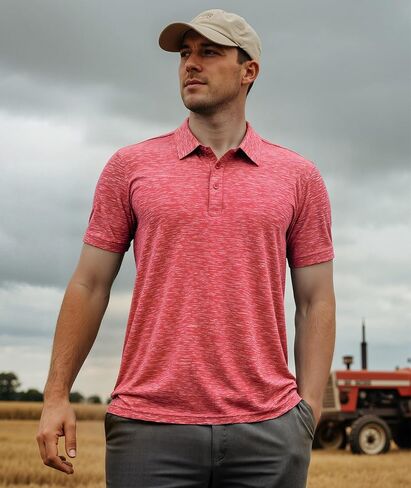 Mens Golf Shirt Moisture Wicking Fast Dry Lightweight Short Sleeve Casual Polo Shirts for Men in Saudi Arabia