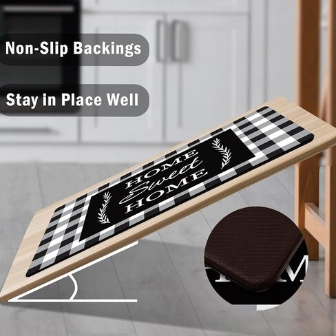 مجموعة سجاد المطبخ الساحلي مكونة من 2 سجادة مطبخ للشاطئ مبطنة للأرضية ومضادة للتعب سجادة أرضية المطبخ بنمط سمكة مضادة للماء ومضادة للانزلاق لحوض المطبخ، 17.3 × 28 + 17.3 × 47 بوصة، أزرق in Kuwait