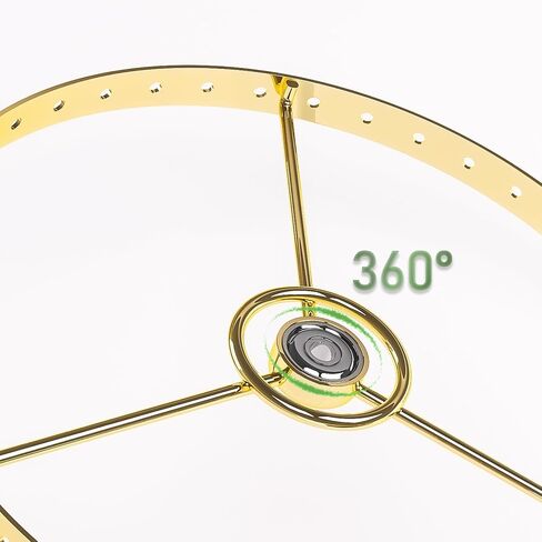 حامل منظم حلق معدني من 3 طبقات، دوران 360 درجة، 126 فتحة، رف عرض على شكل حرف T (ذهبي) in Kuwait