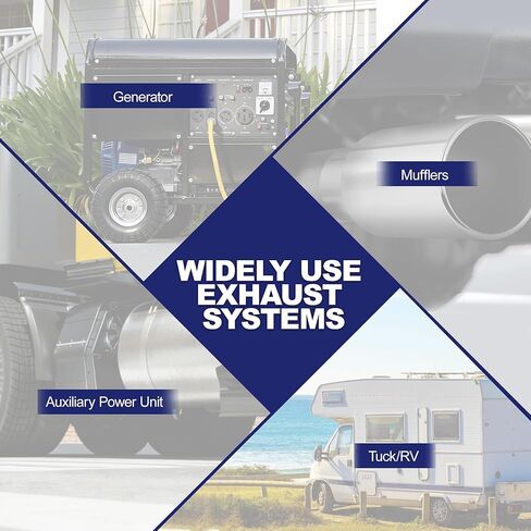 1.5" [1 1/2"] ID x 17" Length Universal Exhaust Flex Pipe, 304 Stainless Steel Flexible Exhaust Tubing in Kuwait