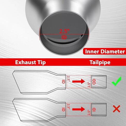 طرف عادم الديزل بمدخل 2.5 بوصة، مخرج 4.5 بوصة، الطول الإجمالي 7 بوصة، أنبوب عادم عالمي من الفولاذ المقاوم للصدأ بجدار مزدوج مائل، أطراف أنابيب عادم ملحومة بالشاحنة، حزمة من 2 in Kuwait