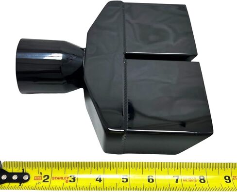 Exhaust Tip 2.50 Inlet 8.25" X 2.25" Rectangle 8.25 Long Dual Slant Split Midnight Black Chrome 304 Stainless Steel Wesdon Exhaust Tip in Saudi Arabia