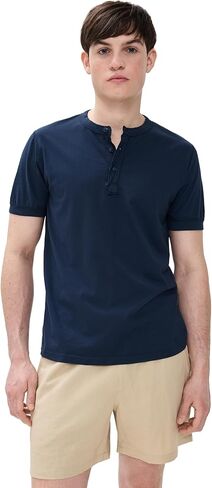 Save Khaki Men's Short Sleeve Pima Henley in Saudi Arabia