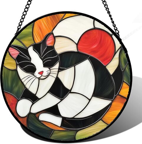 كريس GIF نافذة الزجاج الملون معلقة - شجرة الزعرور ميلاد الزهور Suncatcher للأبواب حديقة الفناء الشمس الماسك ديكور عيد الميلاد هدايا عيد ميلاد الأم للنساء الرجال أمي نانا صديق 6.3 في in Kuwait
