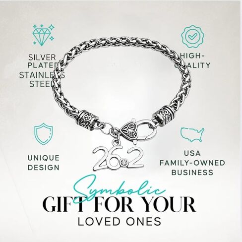 26.2 Marathon Runner Bracelet for Women – Silver Stainless Steel Chain Bracelet with Lobster Clasp, 26.2 Race Distance Charm, Running Jewelry Gift for Marathon Runners in Saudi Arabia
